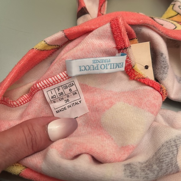 EMILIO PUCCI Vintage terrycloth cotton racer back cropped top in size 6 w/ tag - Picture 4 of 11